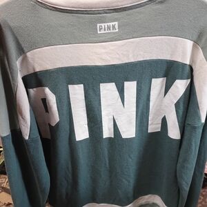 Victoria's Secret PINK Green and White Sweater